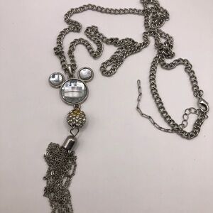 Disney Mickey Mouse Women’s Long Necklace Diamond Accent Mickey Beautiful